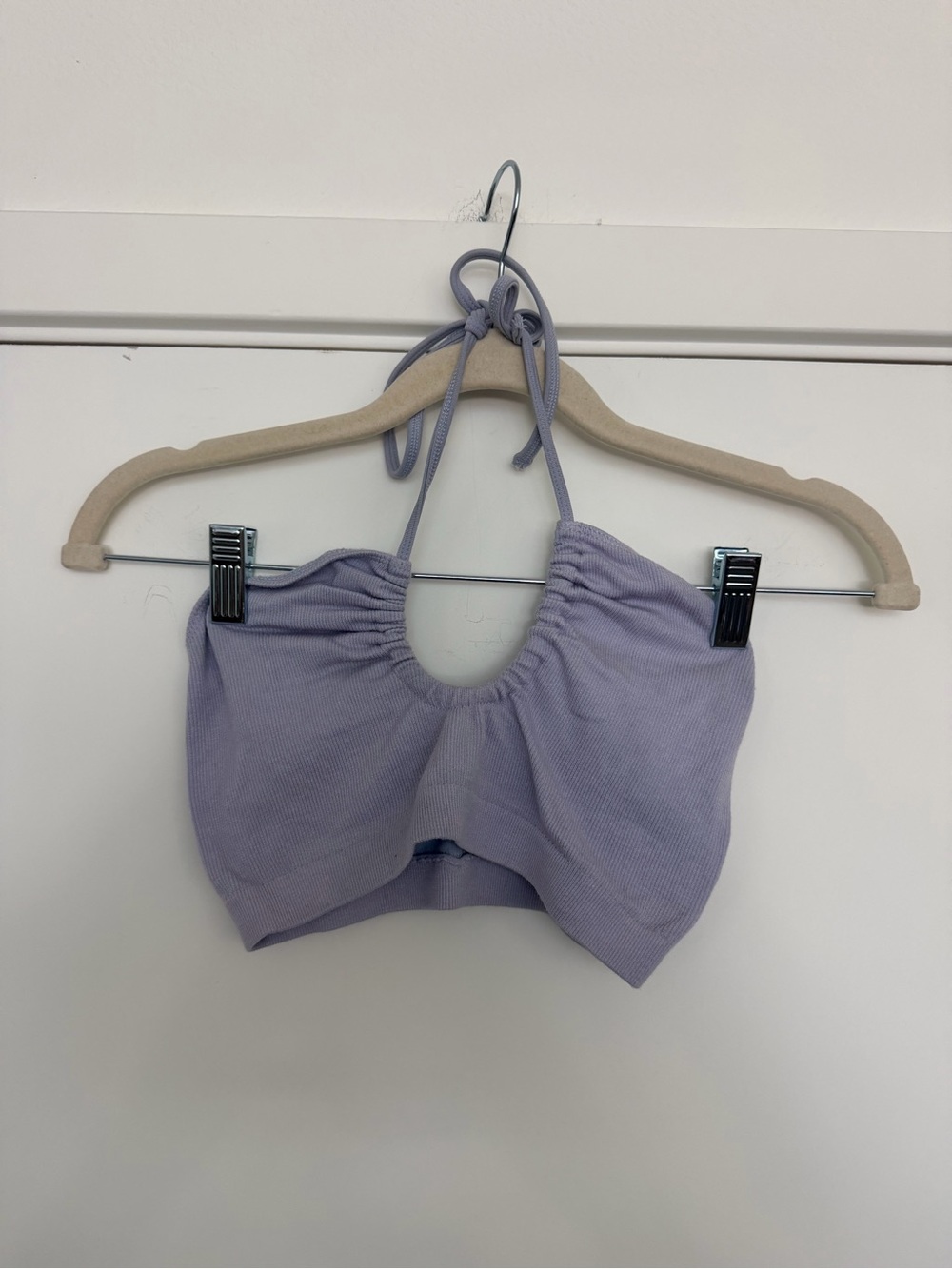 Urban Outfitters Lilac Halter Ribbed Crop Top